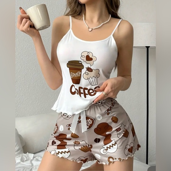 Other - Coffee-Themed Women's Sleepwear Set Size XLarge NWT